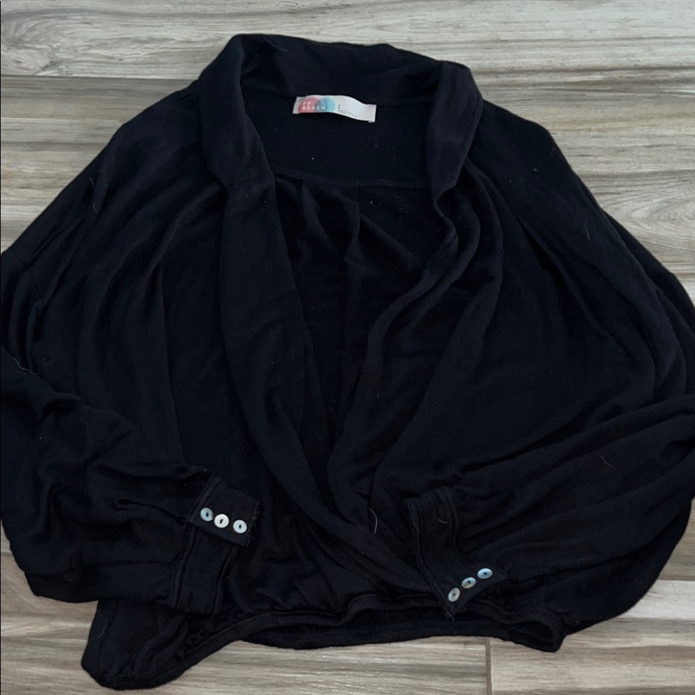 Free People Beach Black Draped top